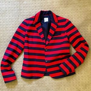 Classic Navy blue and red stripe jacket with pockets